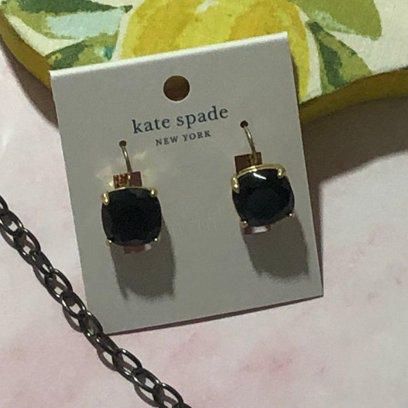 square black cz drop earrings